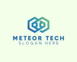 Hexagon Geometric Tech logo design