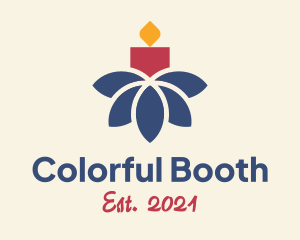 Colorful Flower Candle logo design