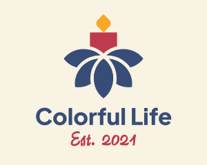 Colorful Flower Candle logo design