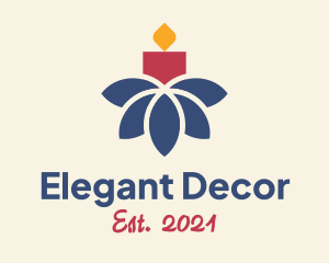 Colorful Flower Candle logo design