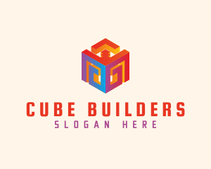 3D Gaming Cube logo design