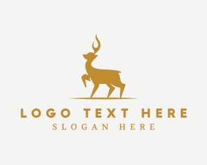 Gold Deer Animal logo