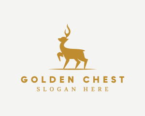 Gold Deer Animal logo design