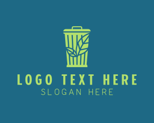 Eco Leaf Trash Bin Logo