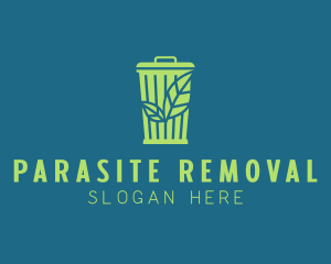 Eco Leaf Trash Bin logo design