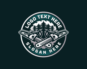 Chainsaw Lumberjack Tree logo