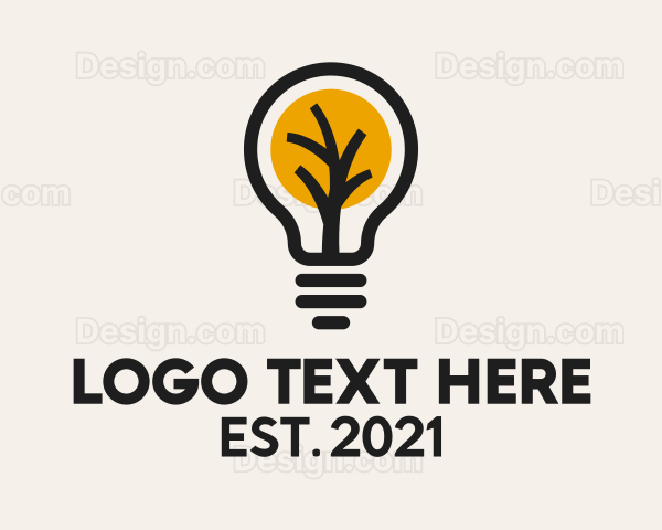 Tree Light Bulb Logo