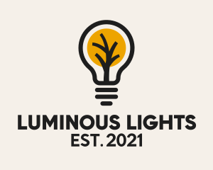 Tree Light Bulb  logo design