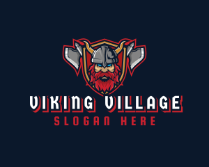 Viking Axe Warrior Cosplay logo design