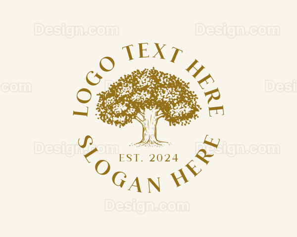 Oak Tree  Agriculture Logo