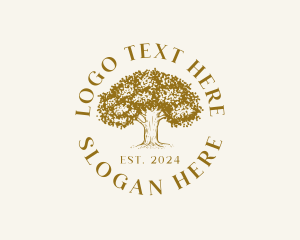 Oak Tree  Agriculture Logo