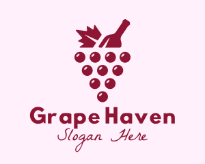 Grape Winery Bottle logo design