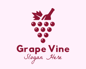 Grape Winery Bottle logo design