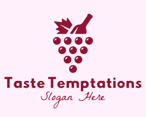 Grape Winery Bottle logo design