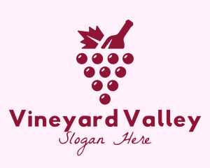 Grape Winery Bottle logo design