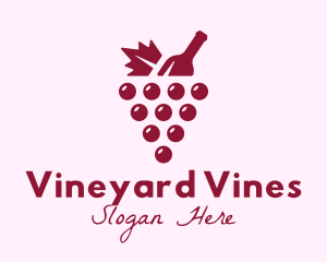 Grape Winery Bottle logo design