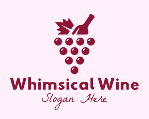 Grape Winery Bottle logo design