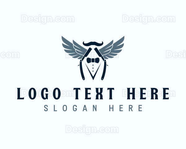 Razor Wings Mustache Logo