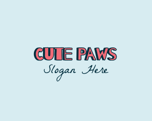 Cute Cartoon Handwritten logo design