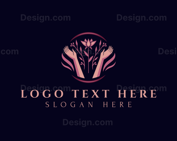 Elegant Flower Hands Logo