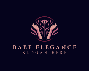 Elegant Flower Hands logo design