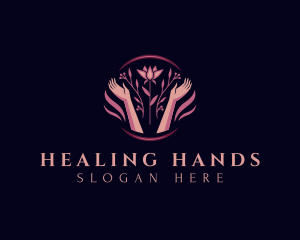 Elegant Flower Hands logo design