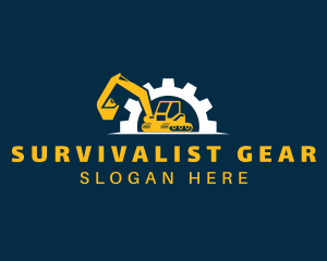 Gear Excavator Construction logo design