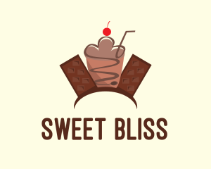 Sweet Chocolate Milkshake  logo design