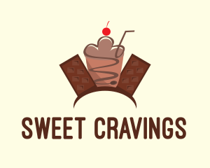 Sweet Chocolate Milkshake  logo design