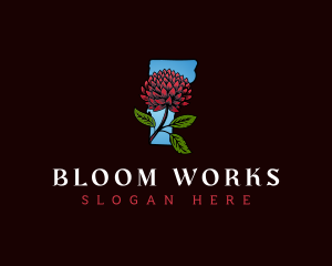 Vermont Red Clover Flower logo design