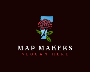 Vermont Red Clover Flower logo design