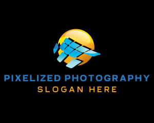 Pixel Solar Panel logo design