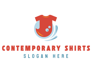 Shirt Laundry Washing logo design