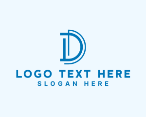 Modern Business Letter D logo