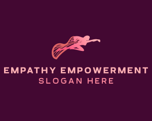 Pink Superhero Lady logo design