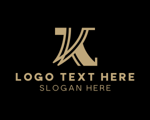 Golden Luxury Hotel Letter K logo