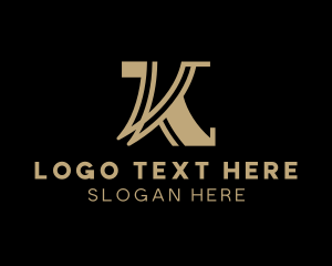 Golden Luxury Hotel Letter K Logo