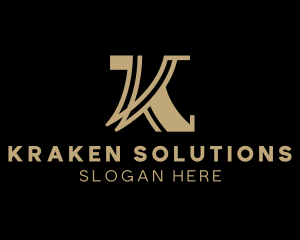 Golden Luxury Hotel Letter K logo design