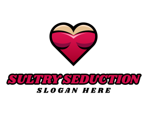 Seductive Lady Heart logo design