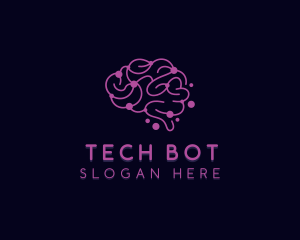 Tech Circuit Brain AI logo design