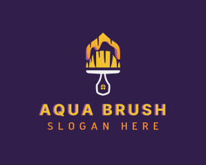 Paint Brush House Renovation logo design