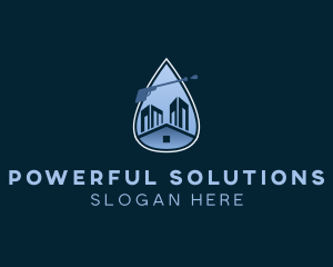 Pressure Water Drop Home logo design