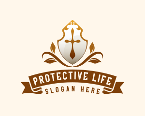 Medieval Protection Shield logo design