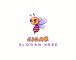 Cute Bee Honey Logo