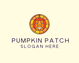 Stained Glass Halloween Pumpkin logo design