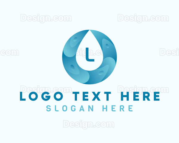 Aqua Water Droplet Plumbing Logo