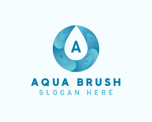 Aqua Water Droplet Plumbing logo design