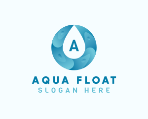 Aqua Water Droplet Plumbing logo design