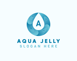 Aqua Water Droplet Plumbing logo design