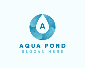 Aqua Water Droplet Plumbing logo design